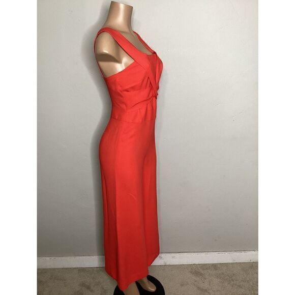 New. Lewit red cropped wide legged jumpsuit. With twisted detail. Size 4/6 - Picture 4 of 12